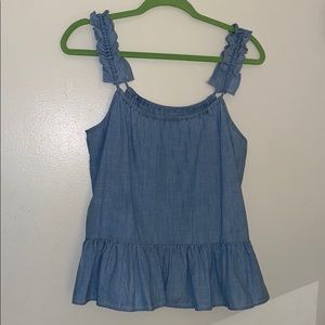 Madewell Denim Ruffle Tank